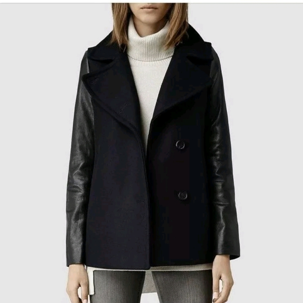 Mystree Side Button Jacket With Vegan Leather Sle… - image 1